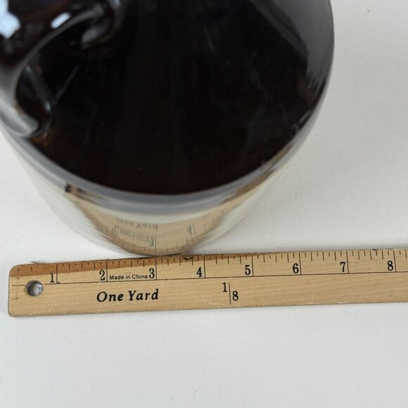 Vintage Stoneware Whiskey Jug 9" Brown Tan Rustic Farmhouse Decor Moonshine Croc - Picture 7 of 7